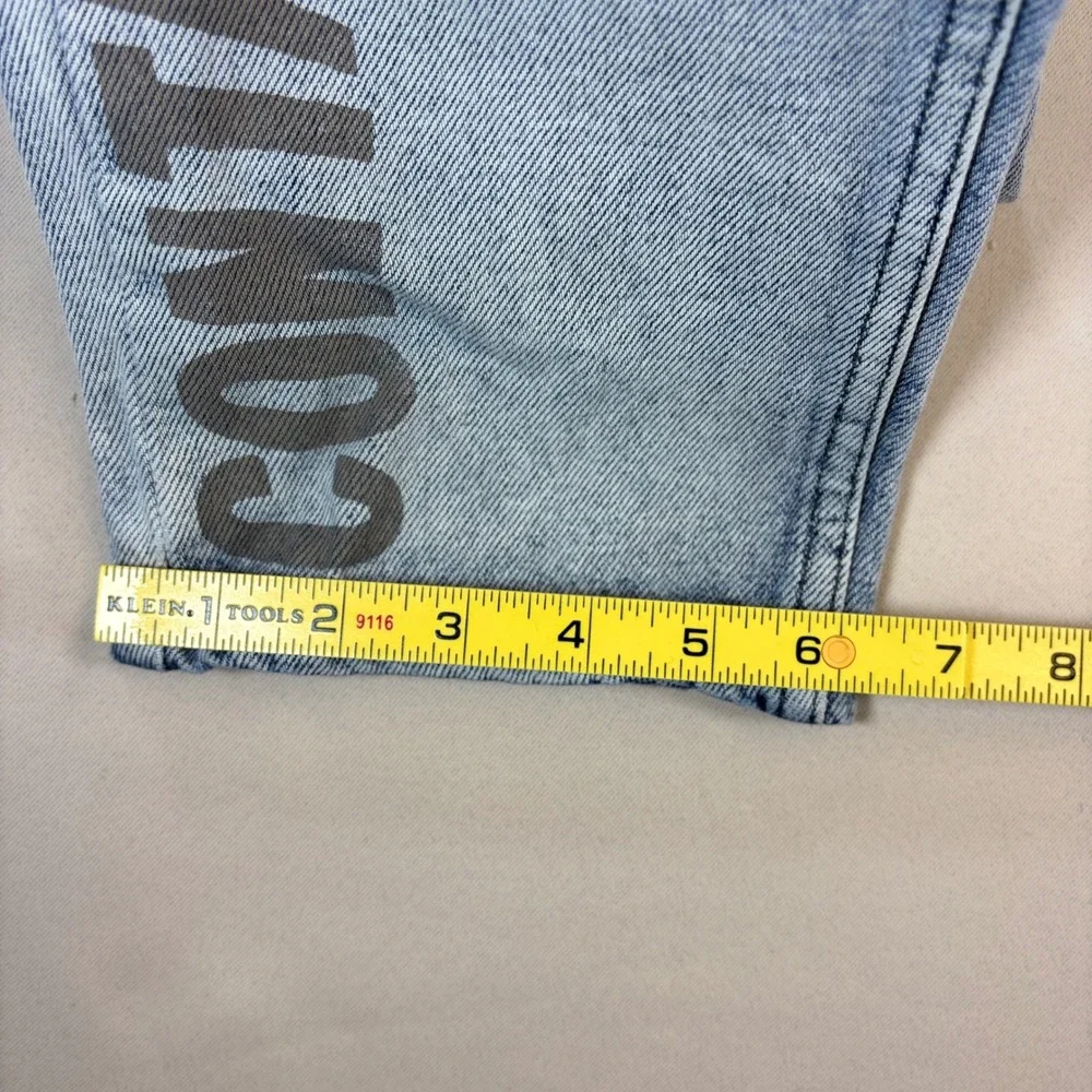 Ksubi Chitch Jeans Mens 33 Light Wash Distressed Graphic Streetwear Denim Pants